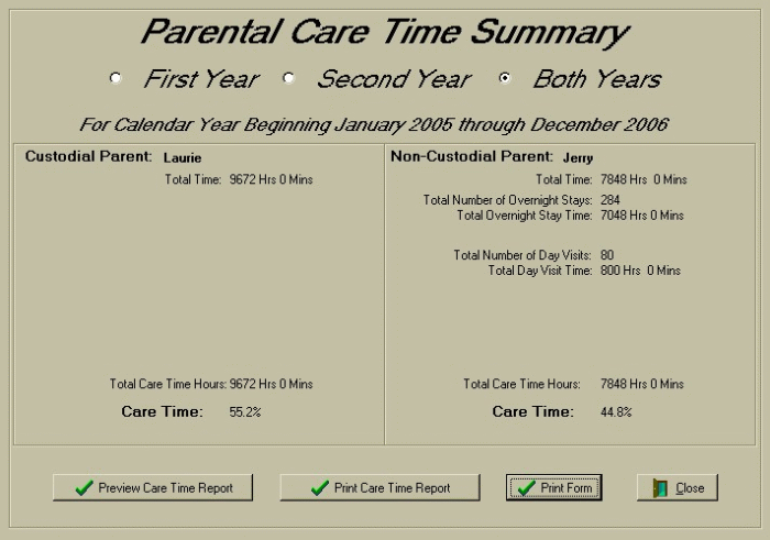 Child Care Time Form